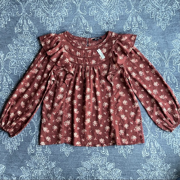 Madewell Ladder-Trim Ruffle Top Homestead Bouquet - Picture 5 of 11